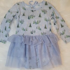 Free Birdees Bamboo Ballerina Tutu Onesie Dress Trees & Lights Print. 18-24M